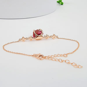 Raw Ruby Ring Bracelet Set