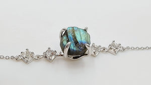 Raw Labradorite Chain Bracelet