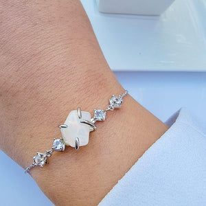 Raw Opal Chain Bracelet - Uniquelan Jewelry
