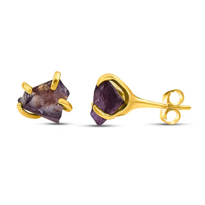 Natural Raw Alexandrite Stud Earrings