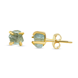 Raw Crystal Earrings - Aquamarine