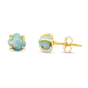 Raw Crystal Earrings - Larimar