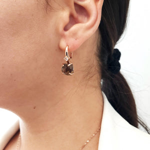 Raw Smoky Quartz Necklace and Drop Earrings Set