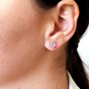Tiny Raw Ametrine Stud Earrings