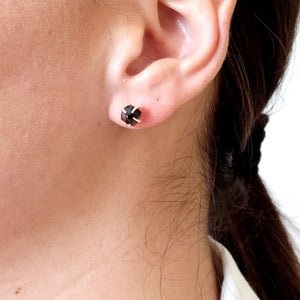 Tiny Raw Smoky Quartz Earrings