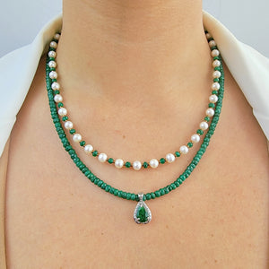 Emerald Pearl Strand Necklace