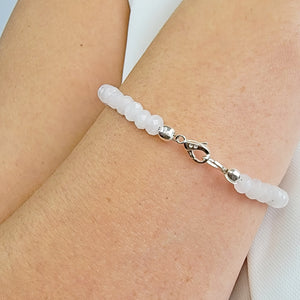 Raw Amethyst And Rose Quartz Bracelet