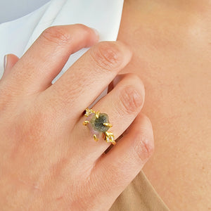 Raw Watermelon Tourmaline Ring