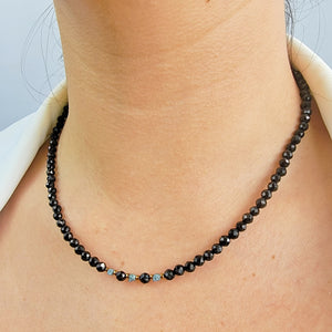 Raw Blue Diamond Tourmaline Necklace