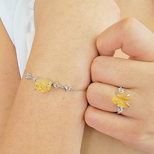 Raw Citrine Stone Ring