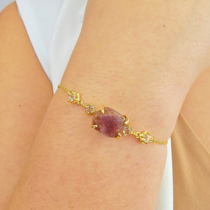 Raw Ruby Chain Bracelet