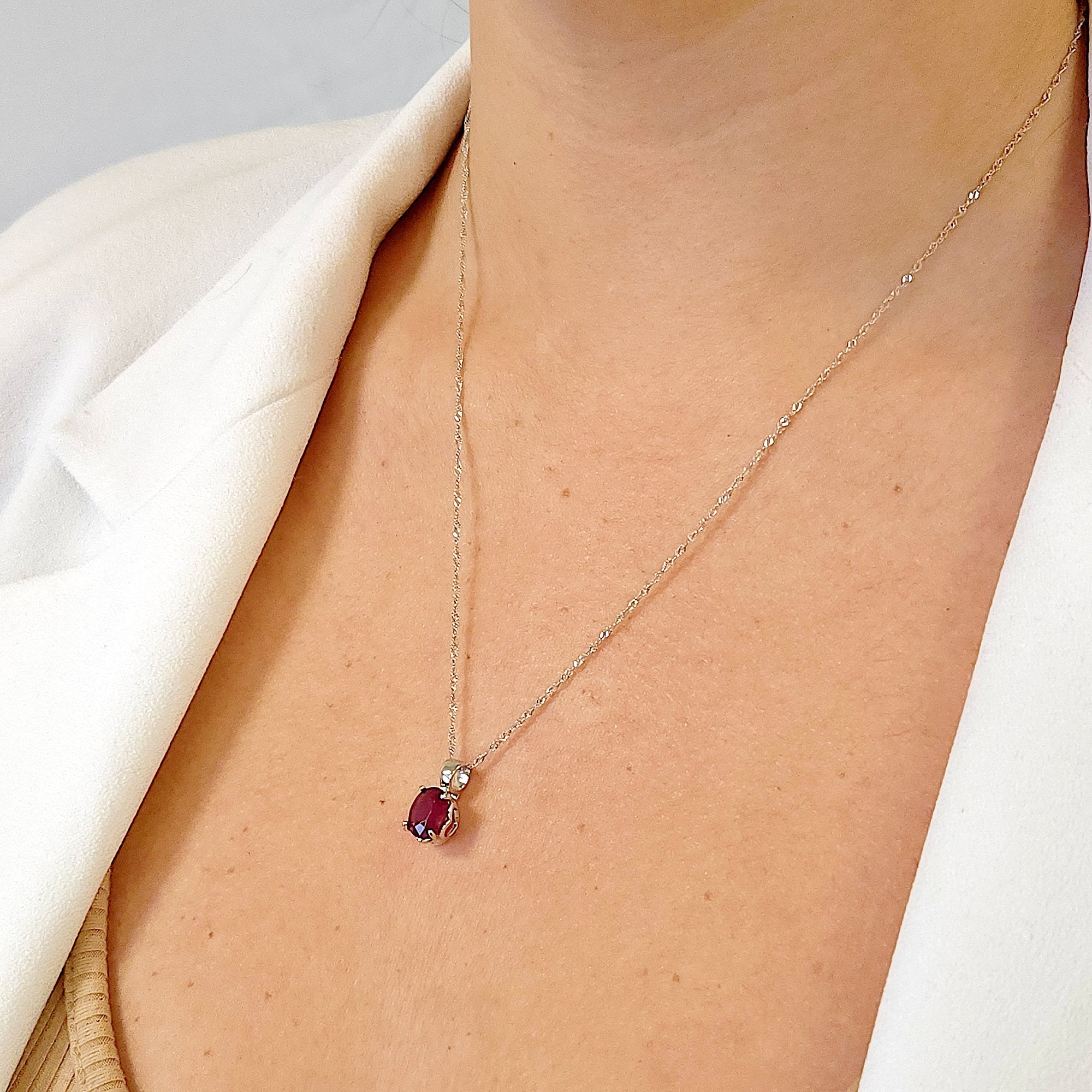 Natural Ruby Heart Necklace - Uniquelan Jewelry