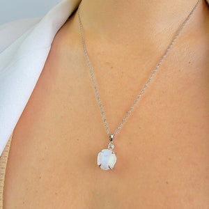 Raw Moonstone Crystal Necklace