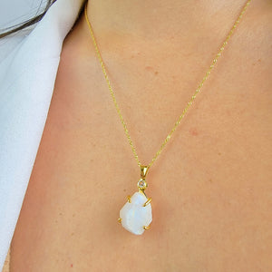 Raw Moonstone Crystal Necklace