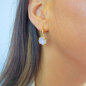 Raw Moonstone Drop Earrings
