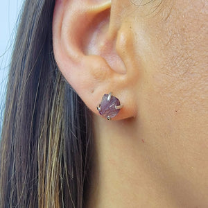 Natural Raw Alexandrite Stud Earrings