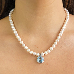 Real Pearl and Topaz Jewelry Set