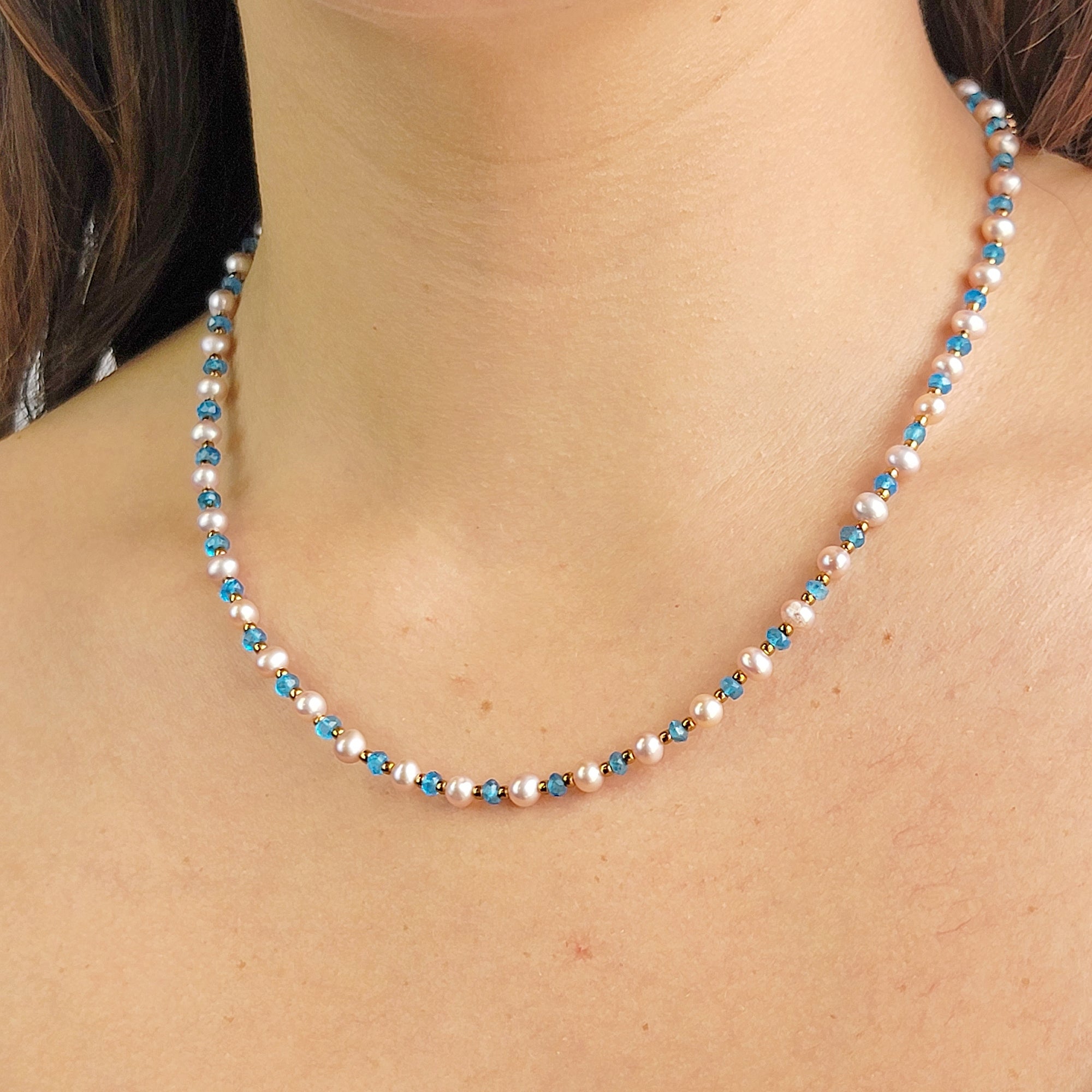 Topaz and Pearl Strand Necklace