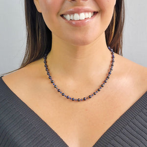 Sapphire and Pearl Strand Necklace