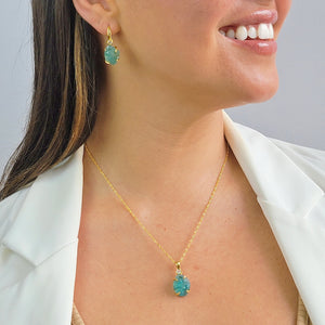 Raw Blue Apatite Jewelry Set