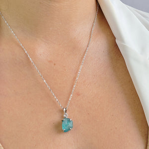 Raw Blue Apatite Necklace