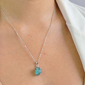 Raw Blue Apatite Jewelry Set