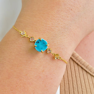 Raw Turquoise Chain Bracelet