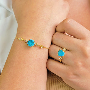 Raw Turquoise Bracelet and Ring Set