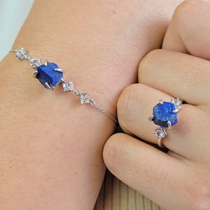 Raw Lapis Lazuli Chain Bracelet