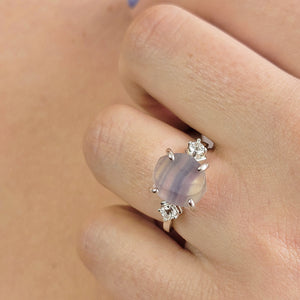 Raw Rainbow Fluorite Ring