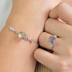 Raw Rainbow Fluorite Jewelry Set