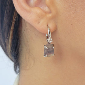 Raw Rainbow Fluorite Earrings