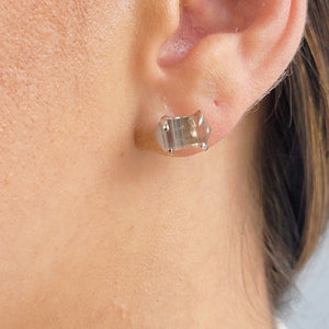 Raw Rainbow Fluorite Stud Earrings