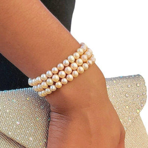 3 strand Genuine pearl bracelet - Uniquelan Jewelry