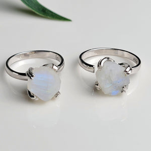 Raw Moonstone Adjustable Ring - Uniquelan Jewelry