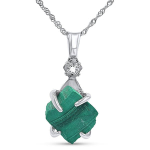 Real Raw Malachite Necklace - Uniquelan Jewelry