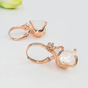 Raw Clear Quartz Necklace Drop Earrings Set - Uniquelan Jewelry