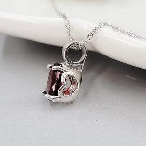 Genuine Garnet Heart Jewelry Set - Uniquelan Jewelry