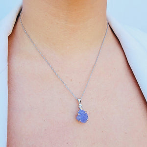 Raw Blue Tanzanite Necklace - Uniquelan Jewelry