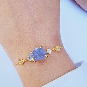 Raw Tanzanite chain Bracelet - Uniquelan Jewelry