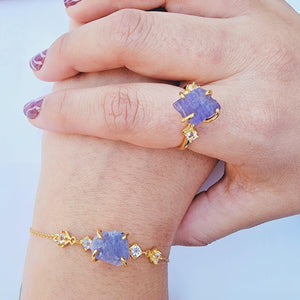 Raw Tanzanite chain Bracelet - Uniquelan Jewelry