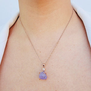 Raw Blue Tanzanite Necklace - Uniquelan Jewelry
