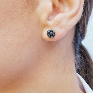 Raw Diamond Cluster Stud Earrings - Uniquelan Jewelry