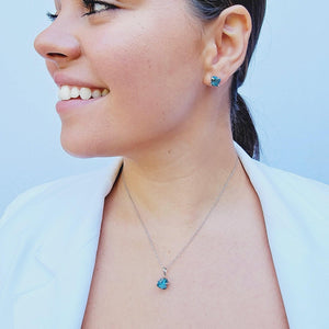 Genuine Raw Chrysocolla Stud Earrings - Uniquelan Jewelry