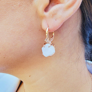 Raw Moonstone Necklace Earrings Set - Uniquelan Jewelry