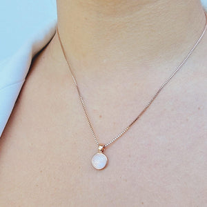 Real Moonstone Bezel Necklace - Uniquelan Jewelry