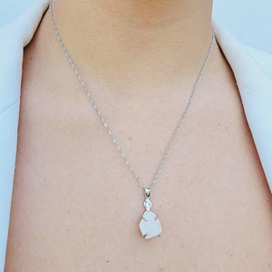 Raw Moonstone Necklace Earrings Set - Uniquelan Jewelry