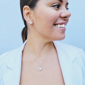 Genuine Raw Moonstone Pendant Necklace - Uniquelan Jewelry