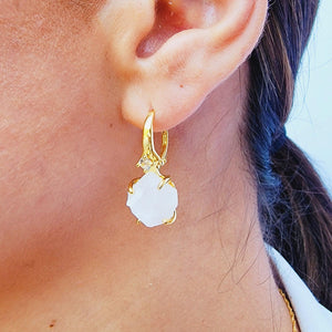 Raw Moonstone Necklace Earrings Set - Uniquelan Jewelry