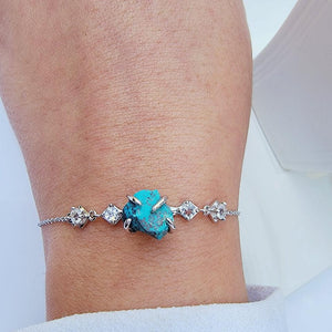 Raw Chrysocolla Crystal Ring Set - Uniquelan Jewelry